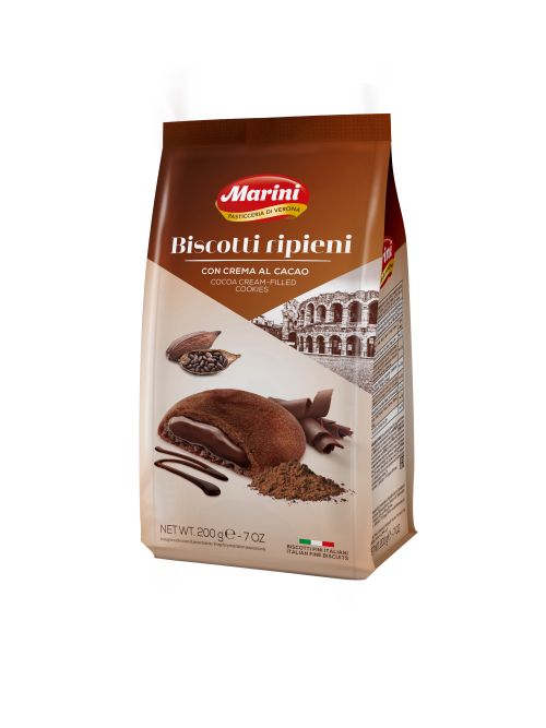 Moncremi ,talianske sušienky zn. Marini podľa pôvodnej receptúry, plnené lahodným čokoládovým krémom  200g