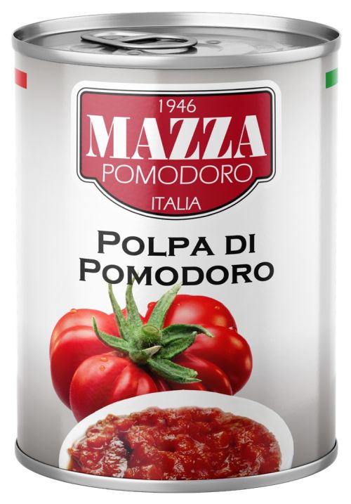 Paradajky sekane,lupane ,Cubetti, pezzetini ,v plechu easy open 400g zn.Mazza
