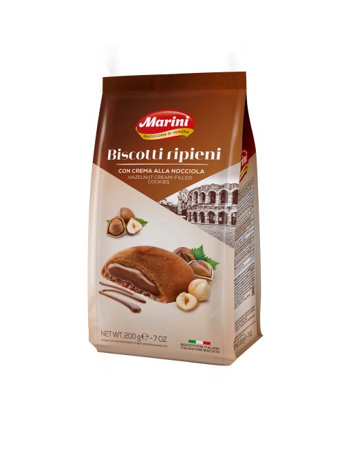 Moncremi ,talianske sušienky zn. Marini podľa pôvodnej receptúry, plnené lahodným liesko-orieškovým krémom  200g