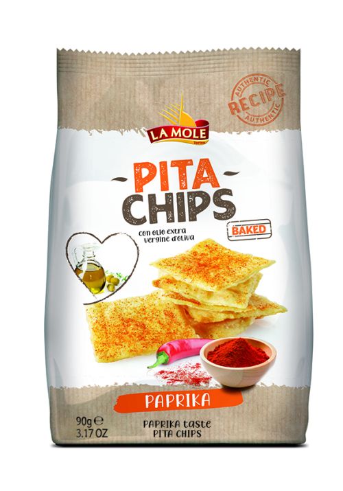 PITTA CHIPS PAPRIKA , cracker  pečený v peci  s príchuťou papriky , 90gz oblast Piemonte .NON FRITTATO-nefritované!