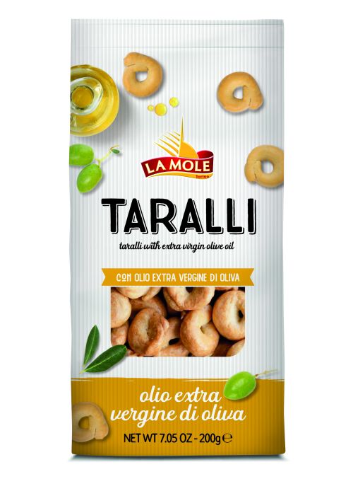 TARALLI  CLASSICO–typický Cracker  z oblasti Apulie pečený v peci   , s  extra panenským olivovým olejom a  bielym vínom  200g.