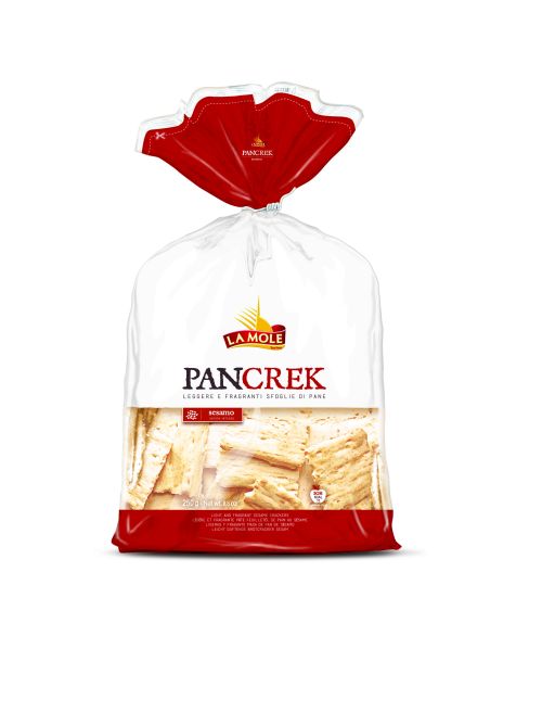 PANCREK, cracker SESAMO-–klasické crackers ,so sézamom ,250g z oblast Piemonte .