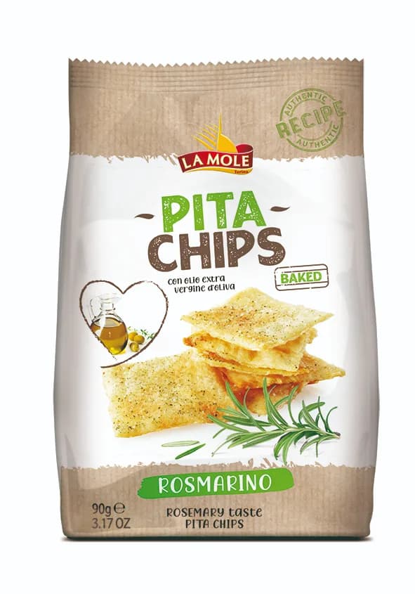 PITTA CHIPS rosmarino, cracker pečený v peci s rozmarínom , z oblast Piemonte 90g v sačku v ochrannej atmosfere