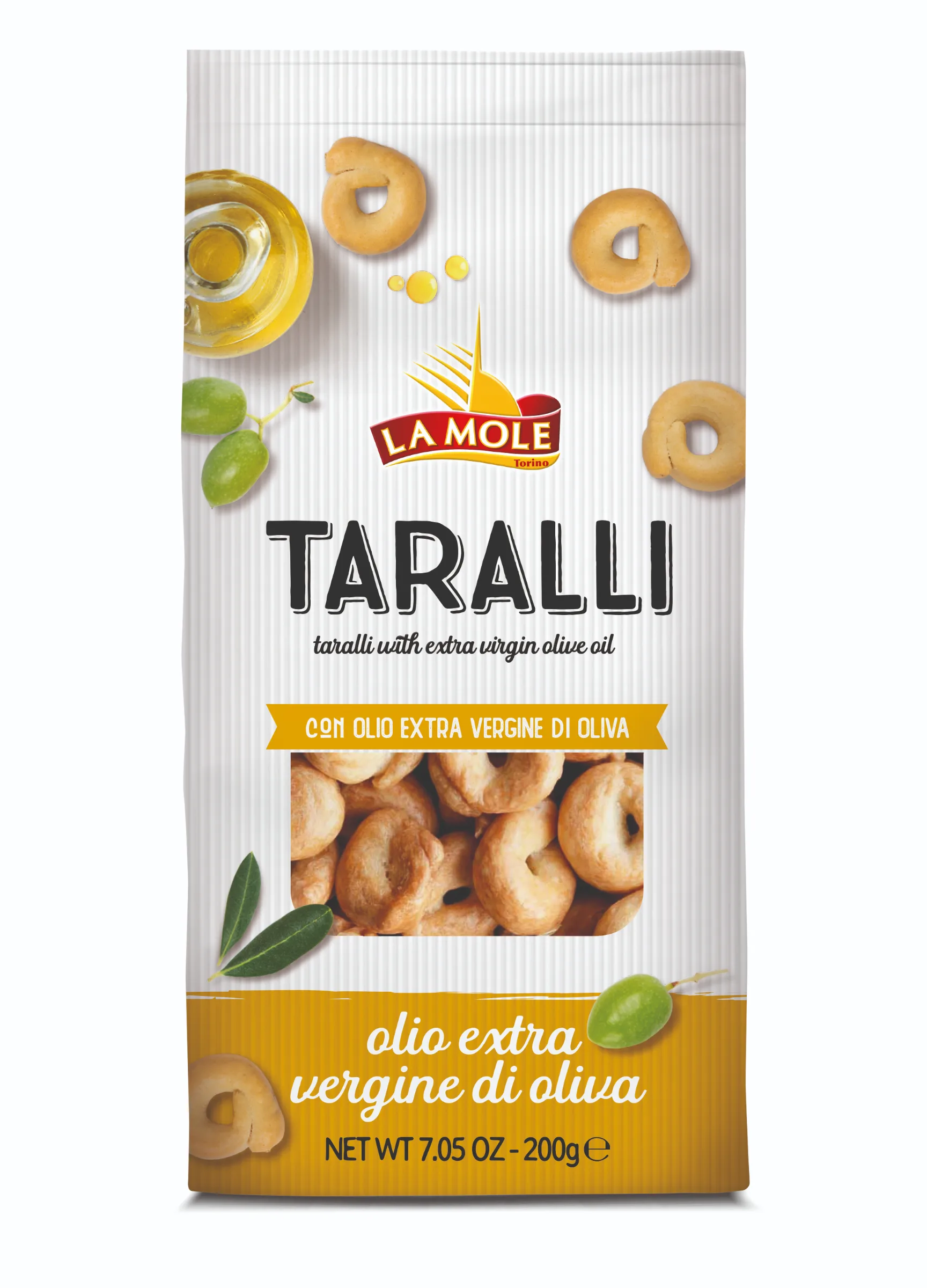 TARALLI CLASSICO–typický Cracker z oblasti Apulie pečený v peci , s extra panenským olivovým olejom 250g v sačku bal. v ochrannej atmosfére
